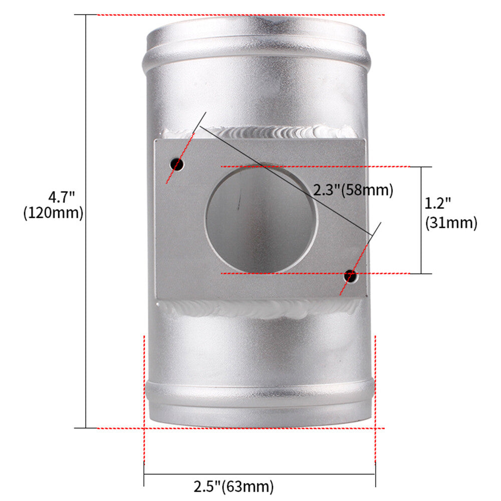 63mm for Mitsubishi ASX Lancer for Outlander Air Flow Sensor Mount MAF Adapter Tube