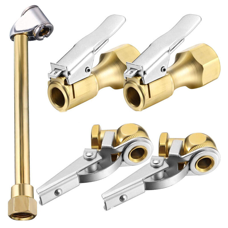 5-Piece Cylinder Opening Gold Brass Clamp Closed Straight Clamp Kit 1/4 Inch - n