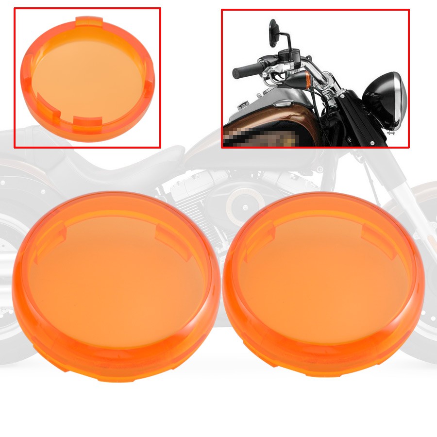Turn Signal Light Amber Lens Cover for Harley Sportster Dyna Softail ABS Plastic Q