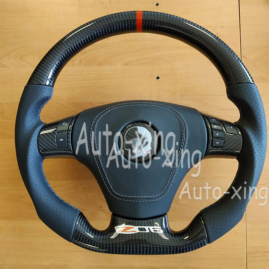 C6 Carbon Fiber Button Cover Trim for Corvette C6 Steering Wheel Cover 2006-13 Q