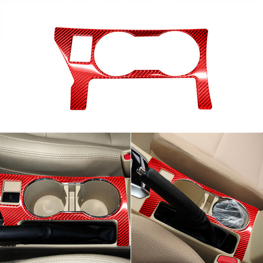 Carbon Fiber Floor Console Storage Cover Trim for Jetta Sedan 2011-14 v