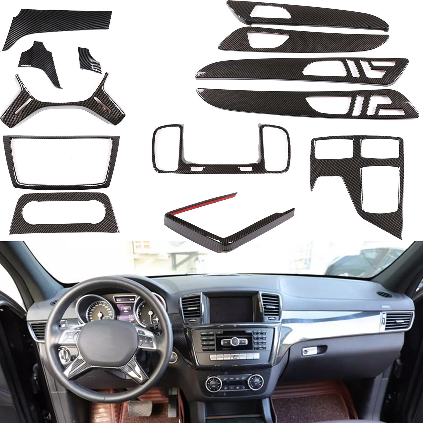 Carbon fiber exterior and interior trim available for ML W166 GL X166 (2013-2019). n