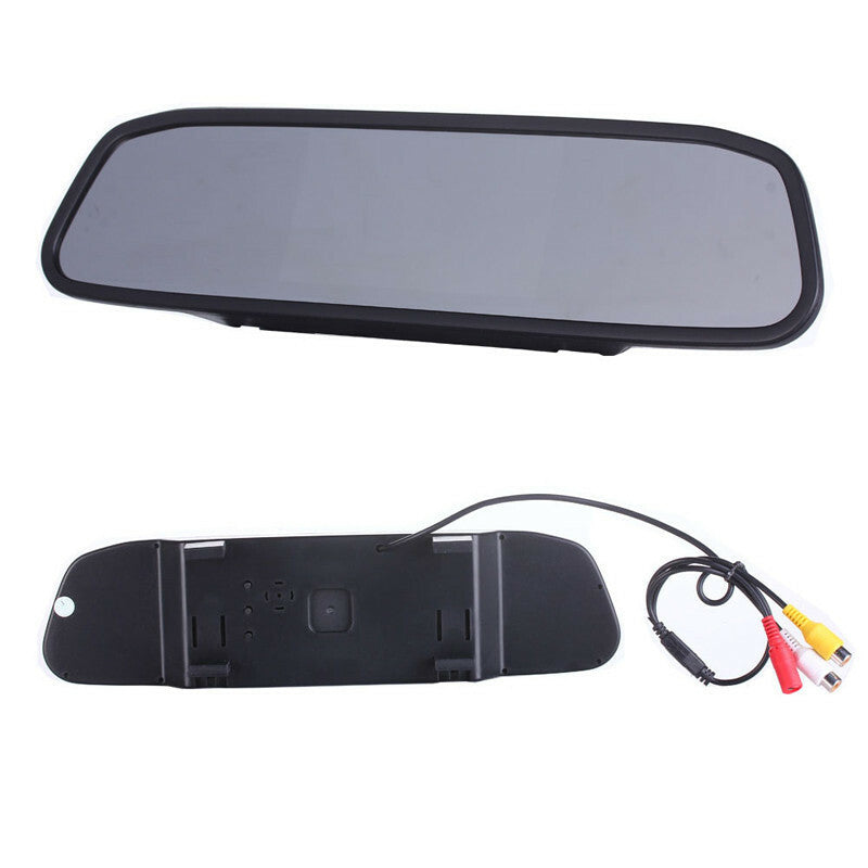 Car Rear View Mirror 4.3 In Monitor Backup Camera CCD Video Parking Assistance