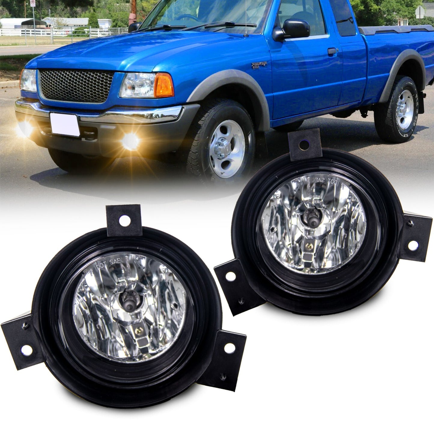 Fog Lamp Assembly Replacement for 2001 - 2003 for Ranger with Wiring Kit - v