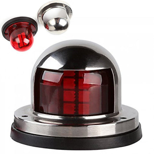 1x LED Yacht Light Bow Navigation Lamp Marine Boat Universal Red Stainless Steel n