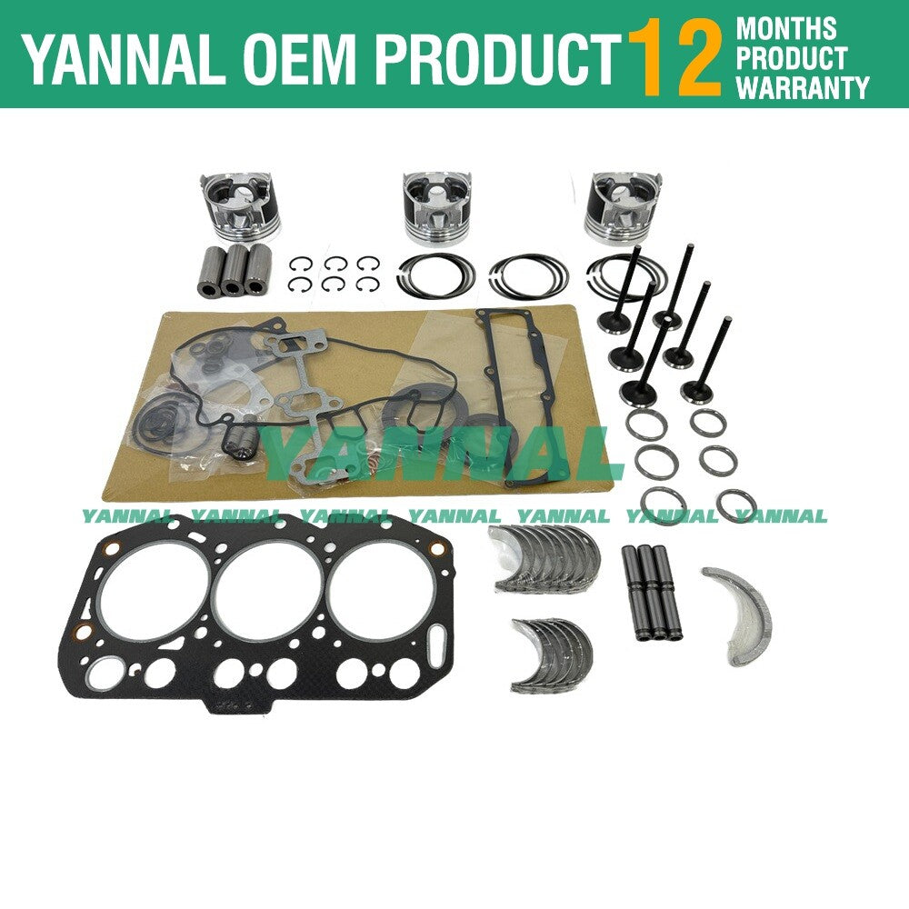 3TNV80 Overhaul Kit for Engines - Piston Rings, Gaskets, Bearings, Valve Rails