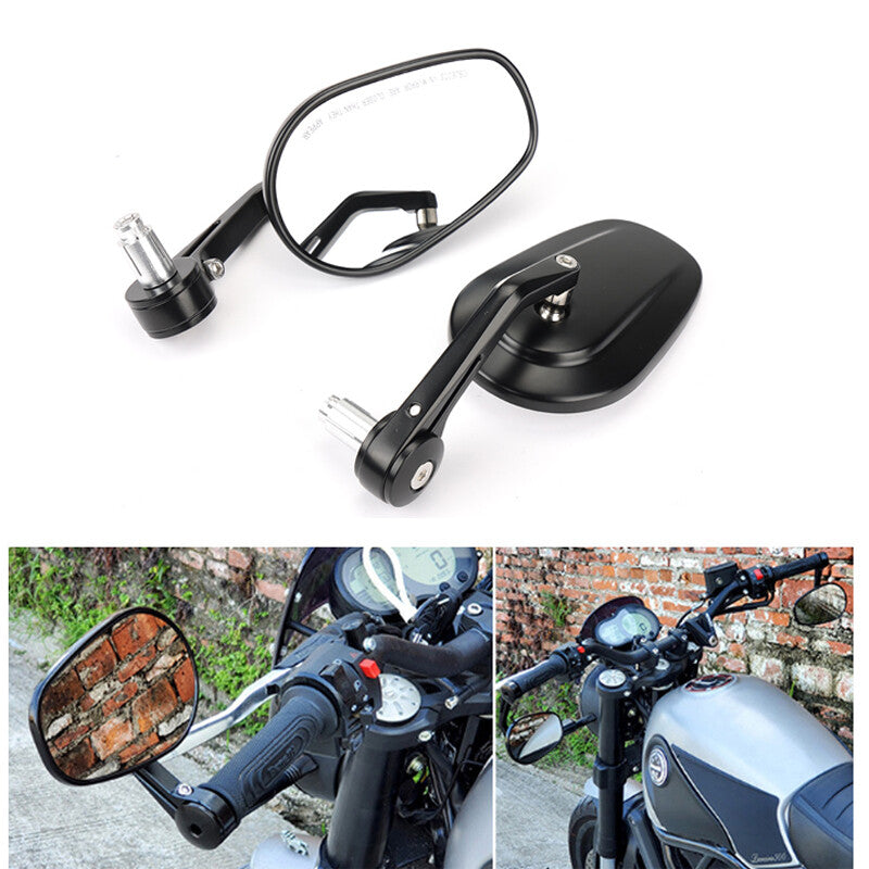 CNC adjustable round rearview mirrors for 7/8 inch stick-end motorcycles - n
