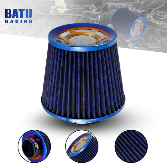 3 76mm High Flow Inlet Air Intake Cone Filter For Car/Truck/SUV Universal