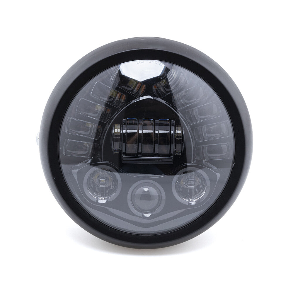 Black Motorcycle 7 LED Headlight High Low Beam for Yamaha Victory Cafer Racer Q