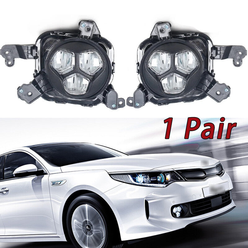 2Pcs for Kia K5 Optima 2015-2018 LED Fog Lights Assembly Fog Lamp Grille