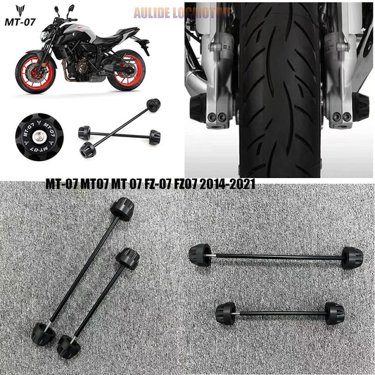 for YAMAHA MT07 FZ07 Crash Axle Motorcycle FrontAnd Rear Wheel Fork Axle
