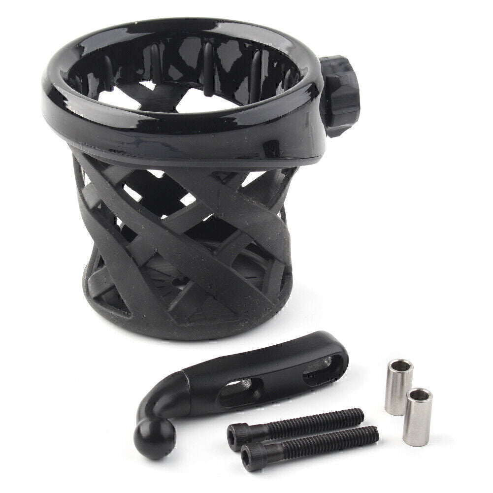 for Harley XL 1200C XL 883 Cup Holder Drink W/ Mesh Basket Mount Black Universal