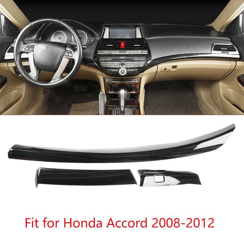 for Honda Accord 2008-12 Glossy Black Central Console Dashboard for Co -Pilot Strip