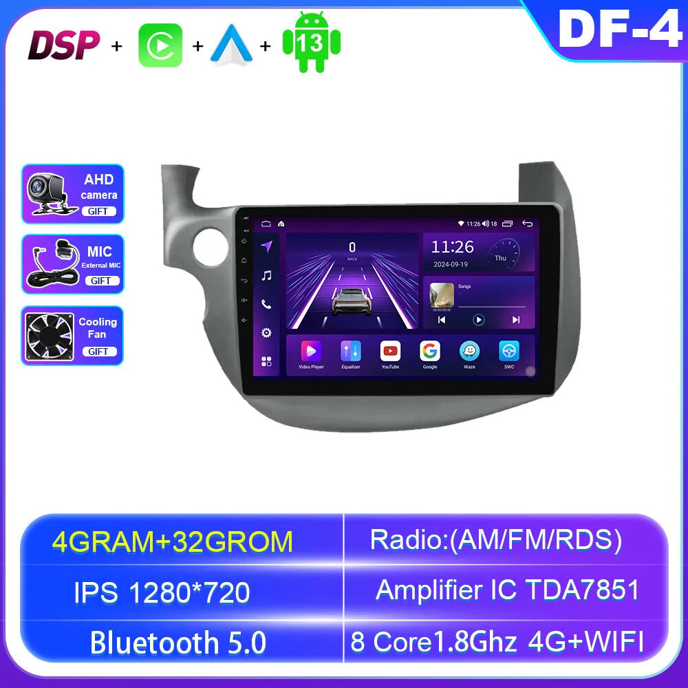for HONDA FIT JAZZ 2007-2014 Android CarPlay Car Radio Screen Stereo Player GPS