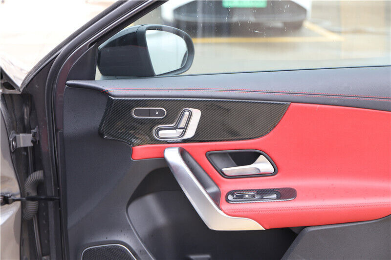 Car Inner Door Panel Cover Trim 2 for Mercedes-Benz AMG35 19-2021 Carbon Fiber