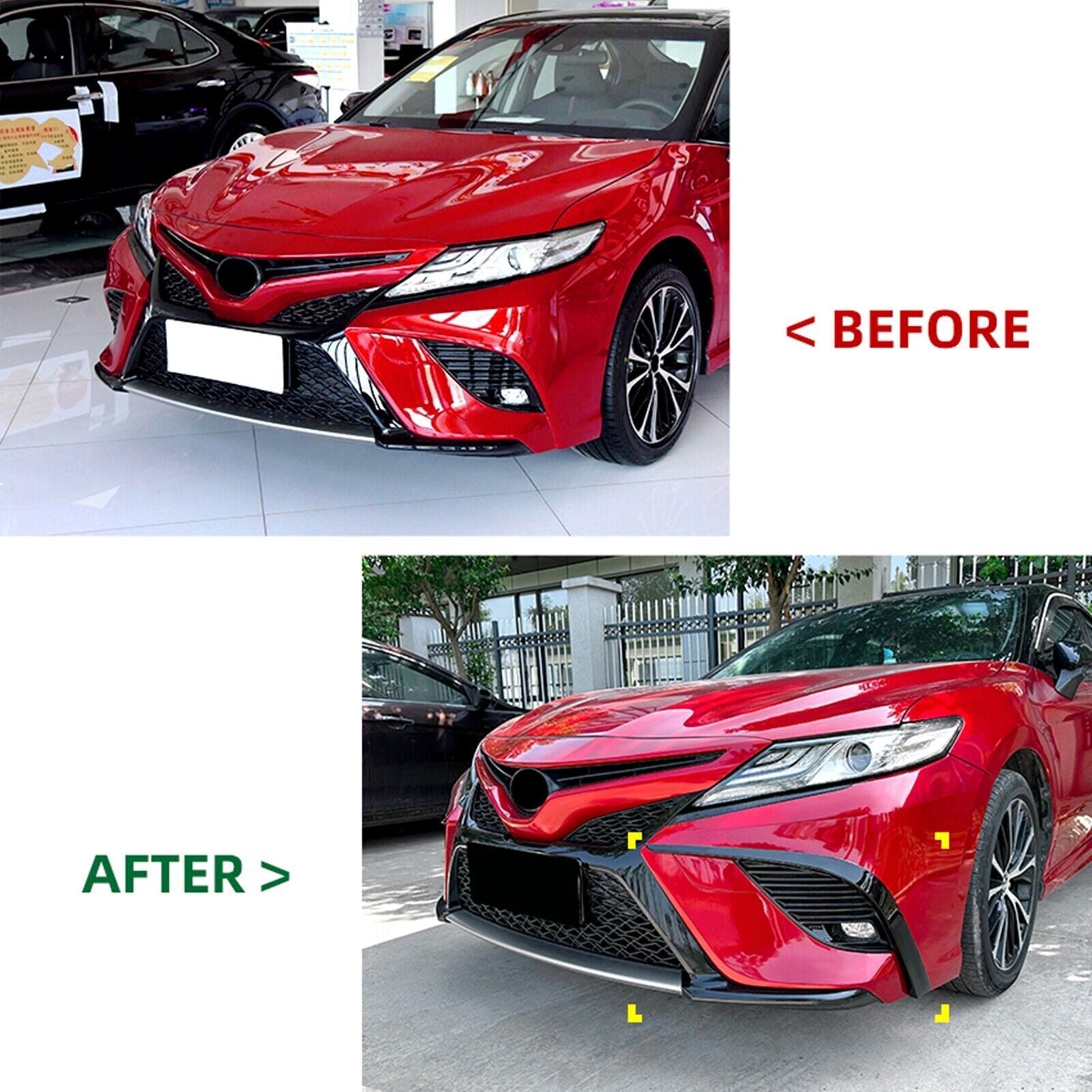 2X Front Side Vent Fog Light Trim for Camry SE XSE 2018-2020 2019 Black n