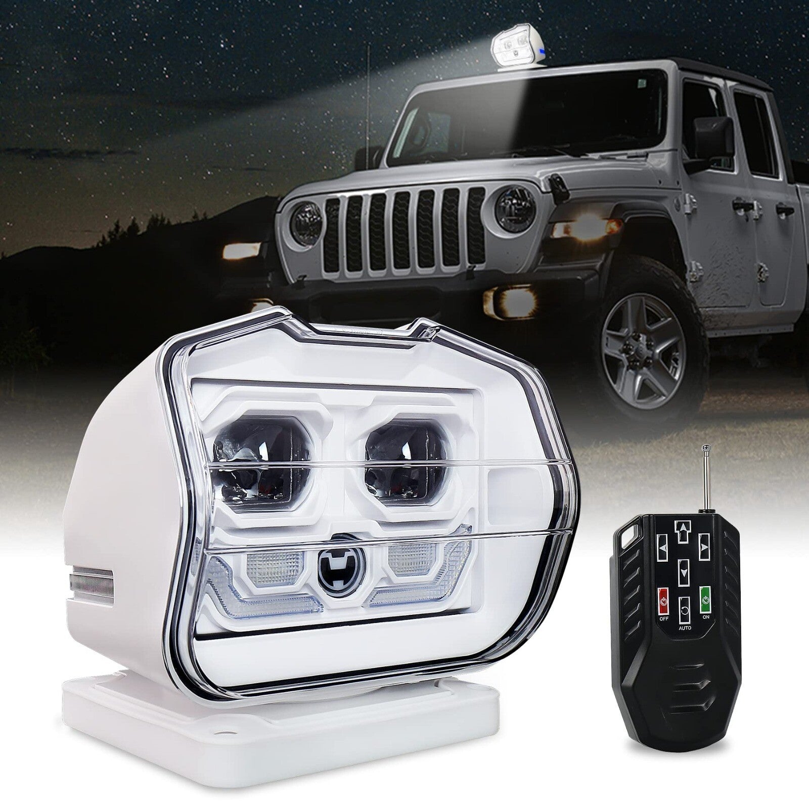 Remote Control 60W LED Wireless Spotlight Marine Boat Car Truck Searchlight