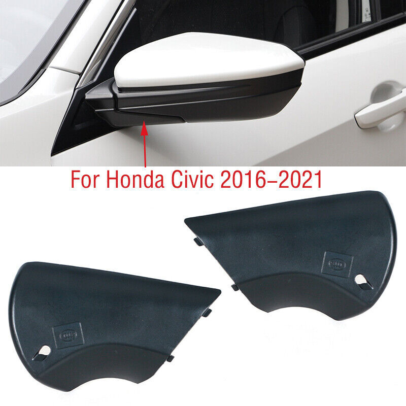 for Honda for Civic 2016-21 LH+RH Pair Mirror Base Bottom Lower Cover Lid Cap Shell