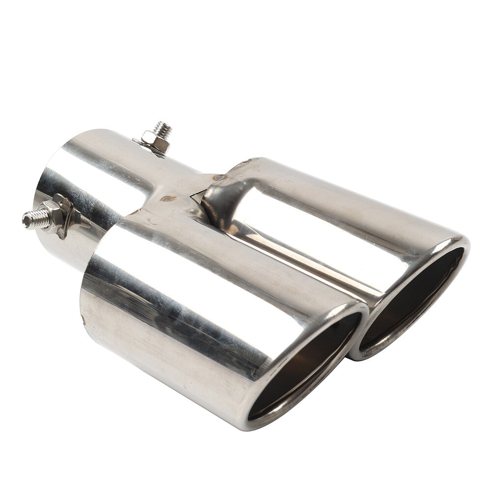 Car Steel Rear Dual Exhaust Pipe Tail Muffler Tip Square Accessories Universal Q