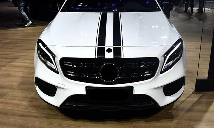 2Pcs Car Bonnet Hood Trim Sticker Vinyl Decal Double Line Stripe Bar Graphics