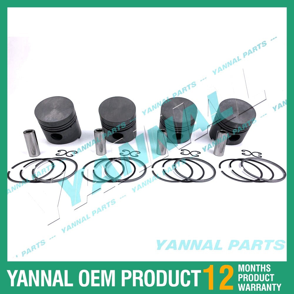 4-piece piston with piston rings + 0.5 mm for Kubota V1502 engine (oversized)
