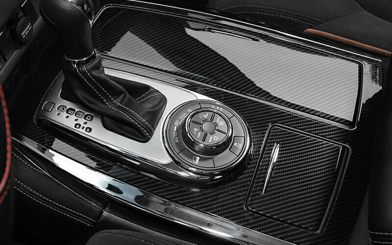 for Nissan Armada Y62 17-20 Gear Shift Panel Carbon Fiber Central Console Trim