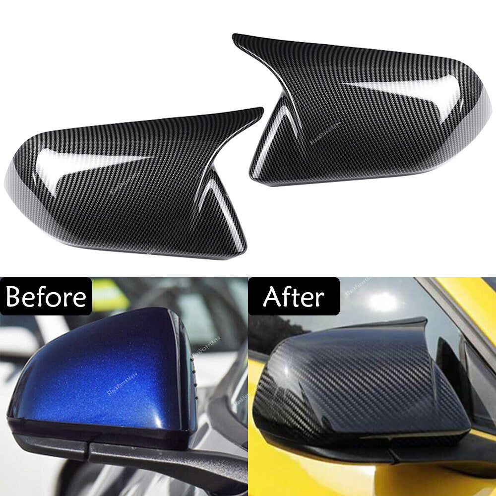 Fit for Ford for Mustang 15-2022 Carbon Fiber Rearview Door Side Mirror Cover Trim