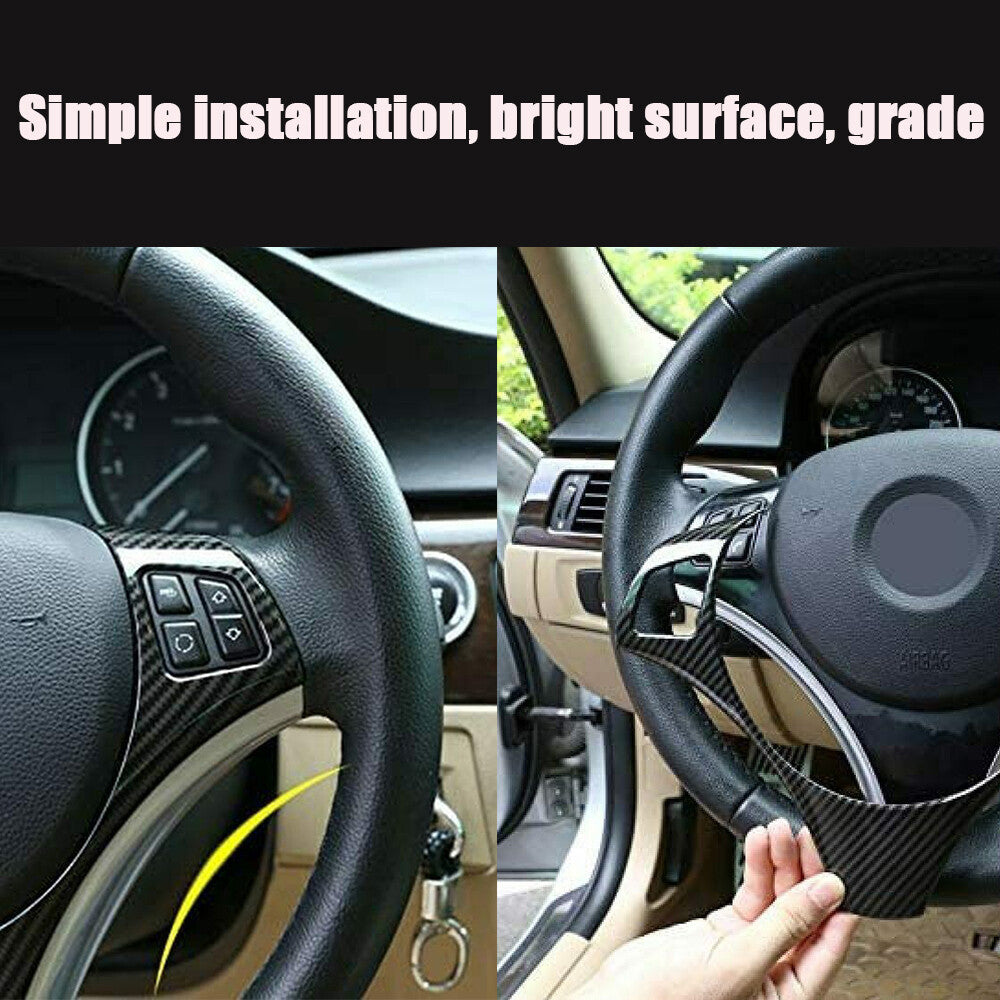 for BMW 3Series E90 325 335i 05-12 Carbon Steering Wheel Panel Decoration Cover