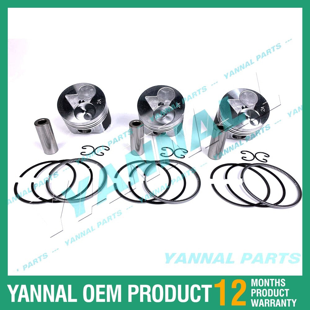 3-piece piston with piston rings + 0.5 mm for Kubota D902-3 mm engine (oversized)