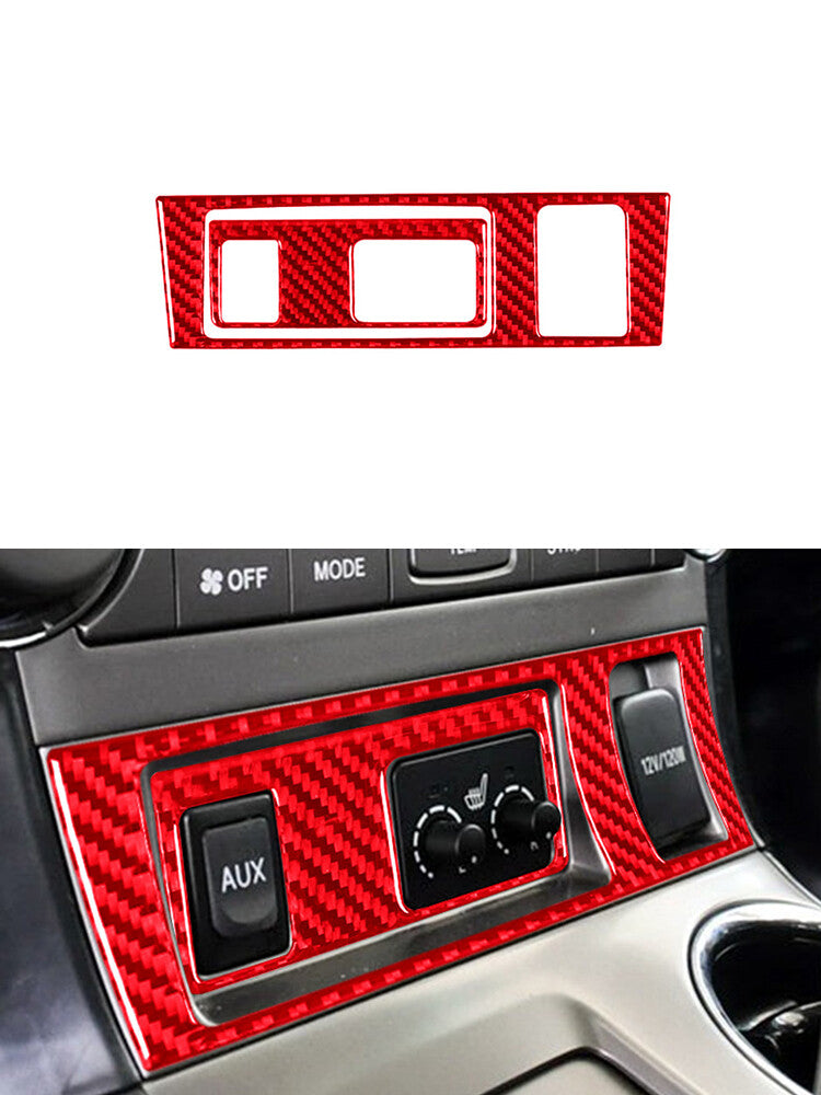 for Toyota Highlander 2008-2013 2Pcs for Seat Heating Button Panel Trim Cover Red