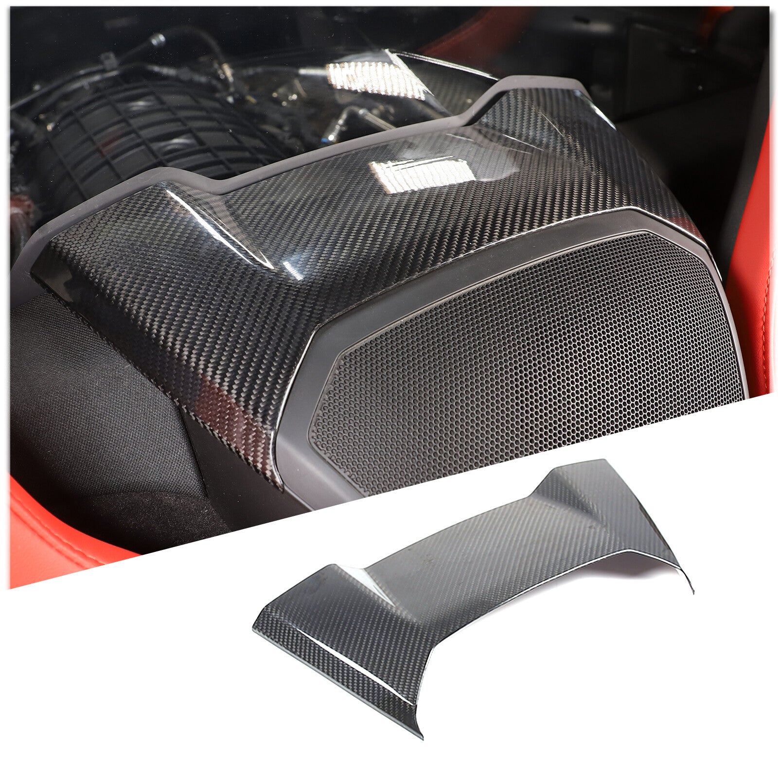 2-Pack Soft Carbon Fiber Interior Window Bottom Trim Panel for Corvette C6 2005-2013- v
