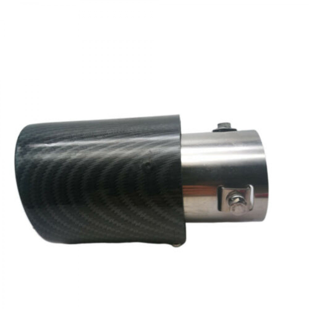 Carbon Fiber Auto Car Exhaust Muffler End Tail Pipe With Red LED Light 1Ps n