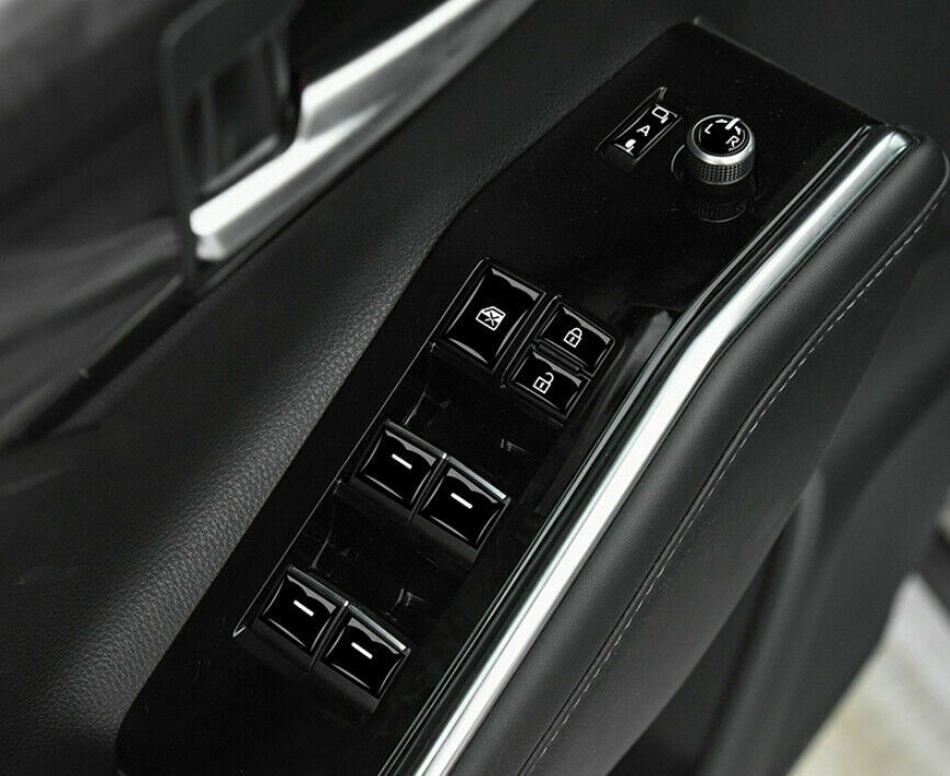 for Toyota Highlander 2020-2023 Black Glass Window Lock Control Switch Stickers