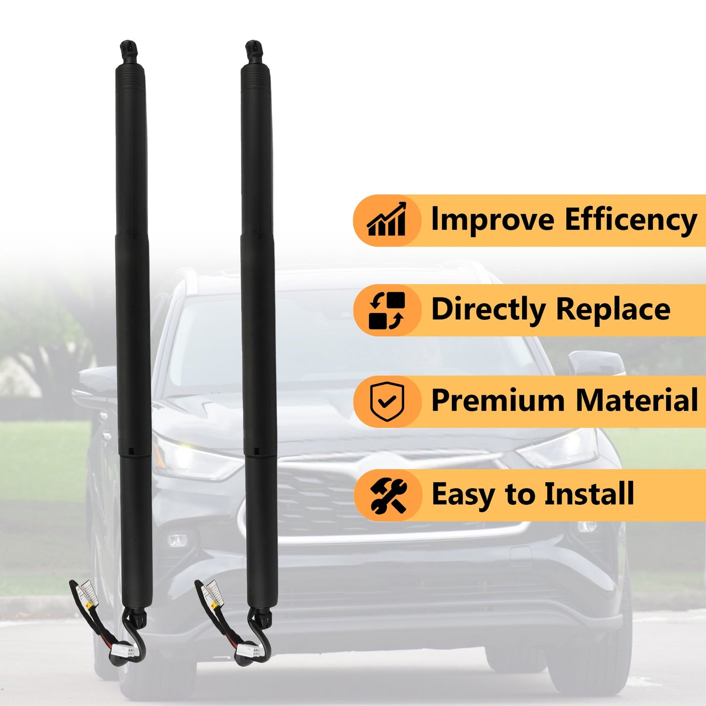 Two left and right tailgate lifters suitable for 2021-2023 Highlander 68910-0E070 68920-0E050 Q