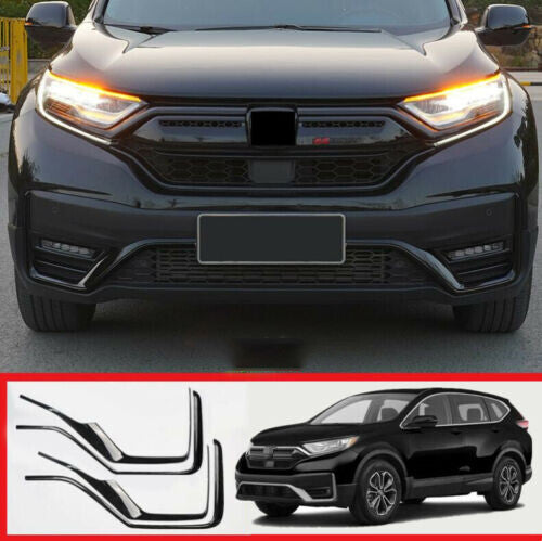 for Honda CR-V CRV 2020-2022 Glossy Black Front Bumper Grille Lower Strips Trim