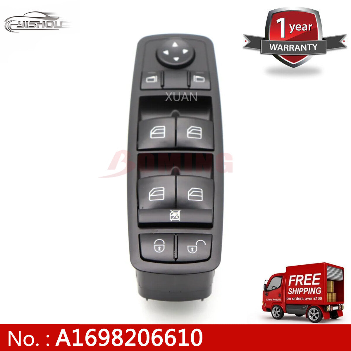 A1698206610 Automotive power window switch suitable for Mercedes-Benz W169 W245 AB class 05-12