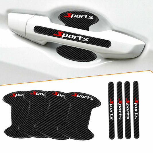 8pcs Black Car Door Handle Bowl Sticker Anti-Scratch Protector Cover Accessories