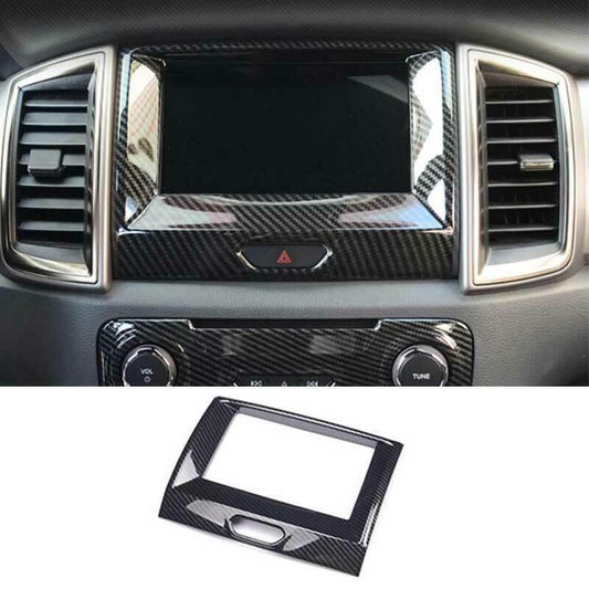 for Ford Ranger 2015-2023 Carbon Fiber Center Console Navigation Screen Frame
