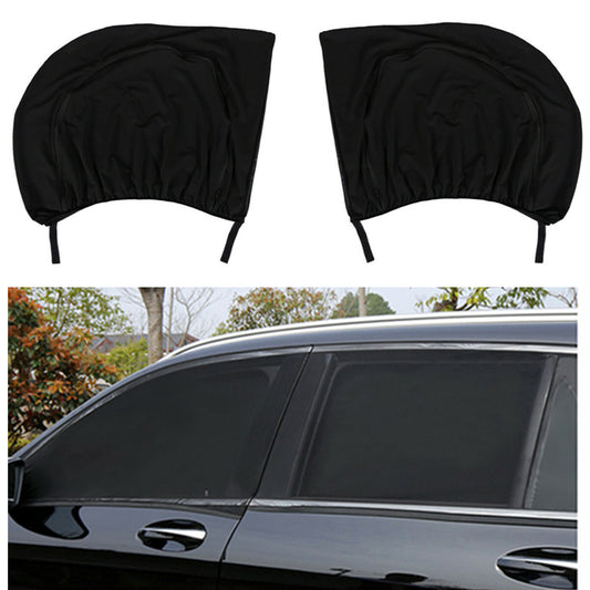 2-Piece Car Window Sunshade Screen with UV Protection and Blind Back Cover
