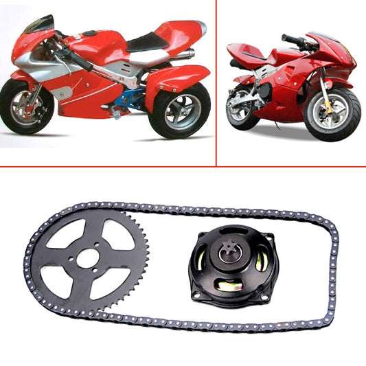 for Mini bicycle 47cc/49cc 2-stroke drive system, T8F chain and 6T gearbox, rear sprocket. n