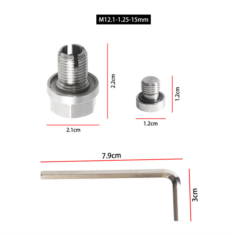M12.1-1.25x15mm Oil Drain Plug Self Tapping Oil Pan Thread Repair Kit w/ O-Ring Q