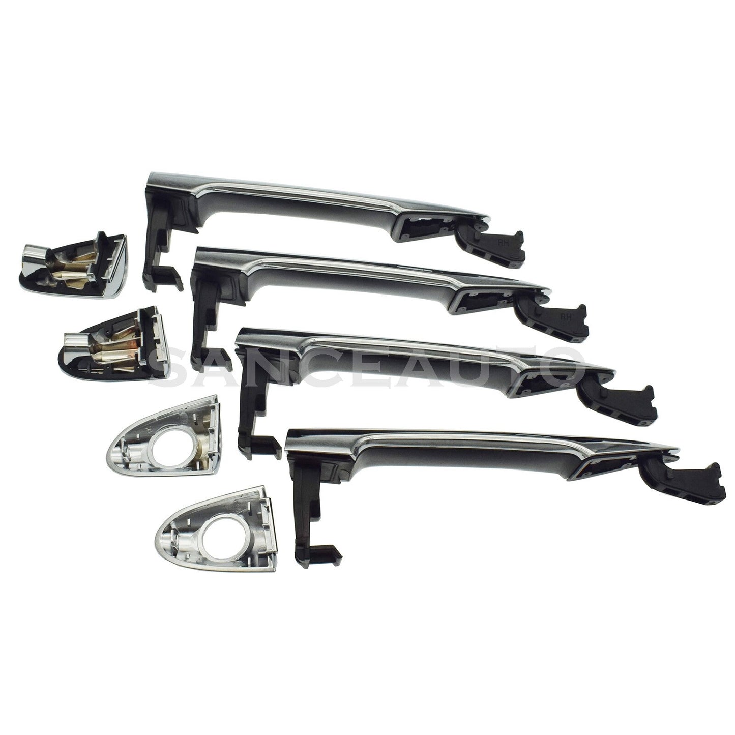 Chrome front and rear left exterior door handles for Kia Picanto 2011 - 2016 (New) n