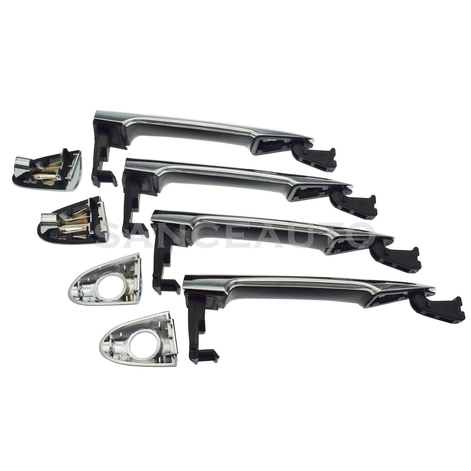 Chrome front and rear left exterior door handles for Kia Picanto 2011 - 2016 (New) n