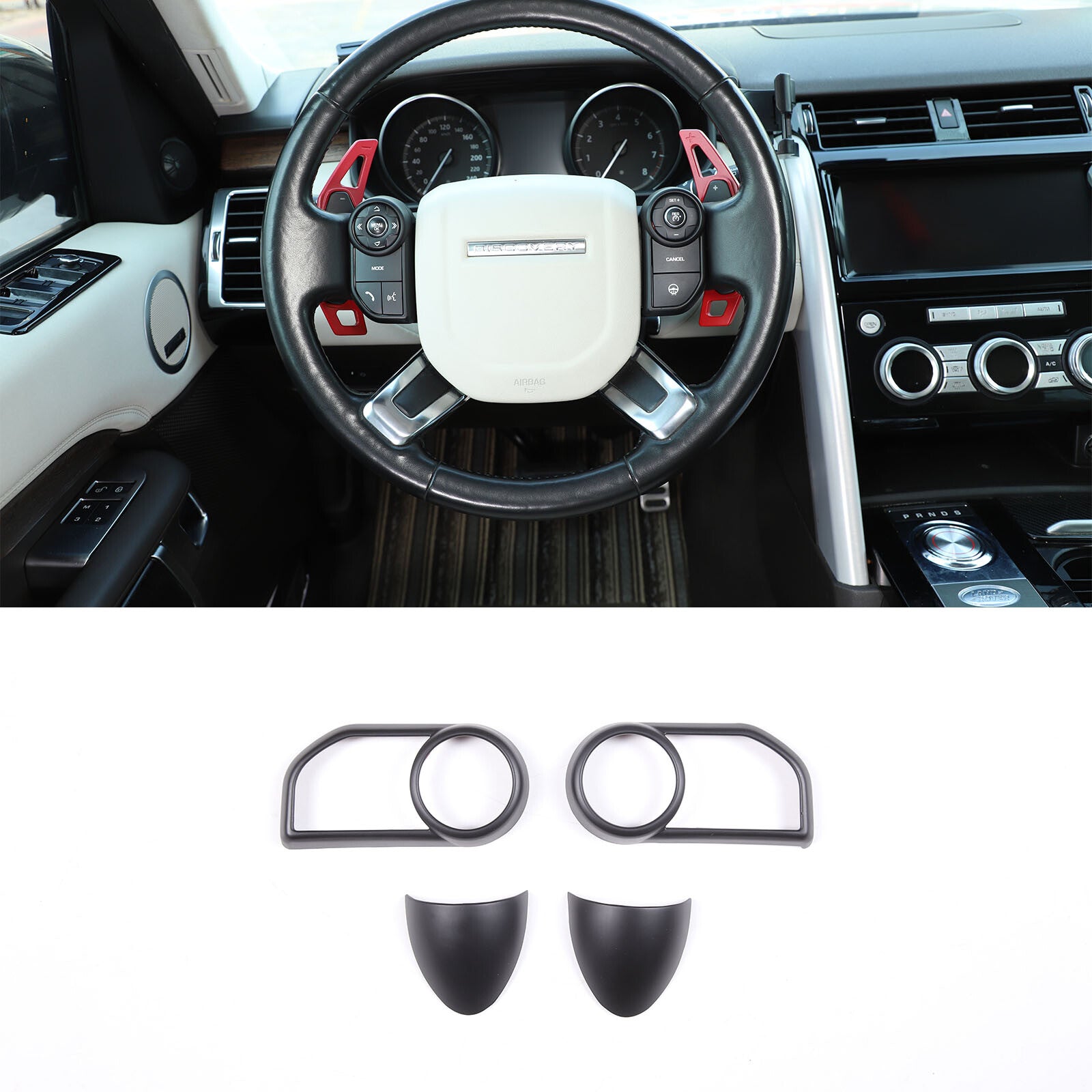 Matte black steering wheel button cover for Range Rover Sport/Vogue 13-17 LR5- n