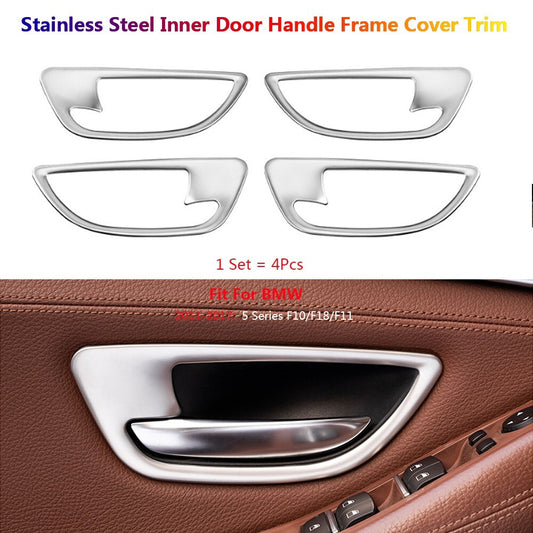 4xStainless Steel for BMW 5 Series F10 F11 Car Inner Door Bowl Handle Cover Trim