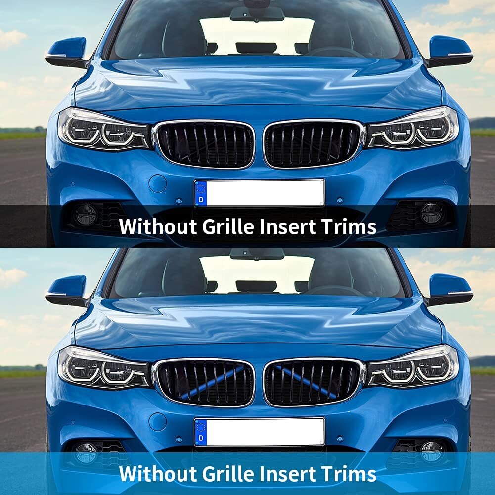 2-Piece Blue Car Front V-Shaped Grill Grill Trim Cover for 1 2 3 F30 G20- n