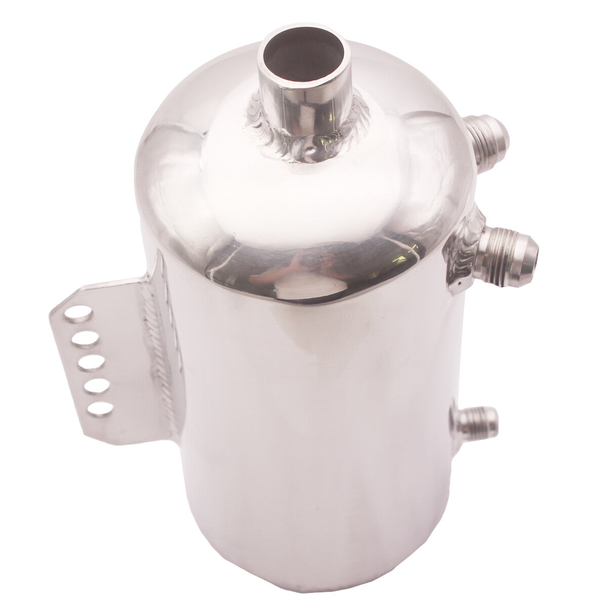 Universal Car Polished Billet Aluminum 1.5L Fuel Surge Tank Mirror Oil Catch Can n