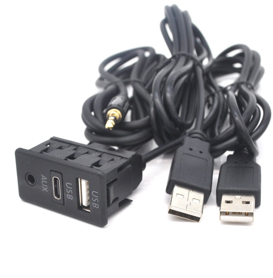 Type-c USB AUX Ports socket cable Kit for VW for Golf Mk7 Transporter T6 Retention v