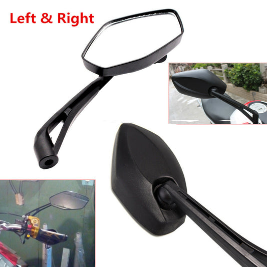 Universal 8mm & 10mm rearview mirror for bicycles, motorcycles, street bikes, cruisers, and shredders. n