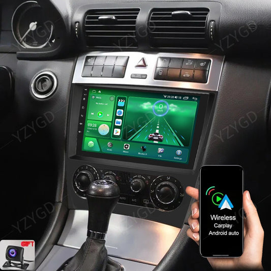Android 14 CarPlay for Mercedes for Benz C-Class W203 2004-2007 GPS Car Stereo Radio